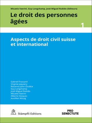cover image of Le droit des personnes âgées